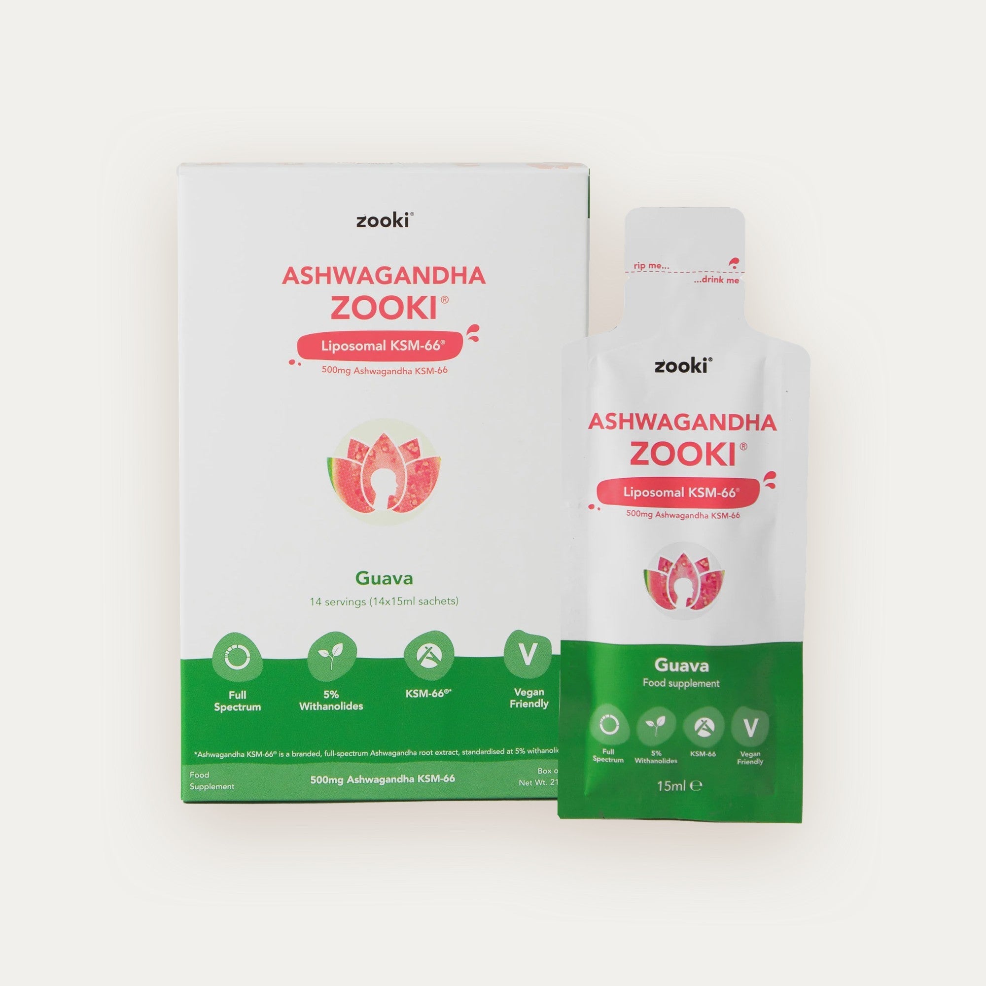 Zooki Guava 500mg Ashwagandha (14x15ml)